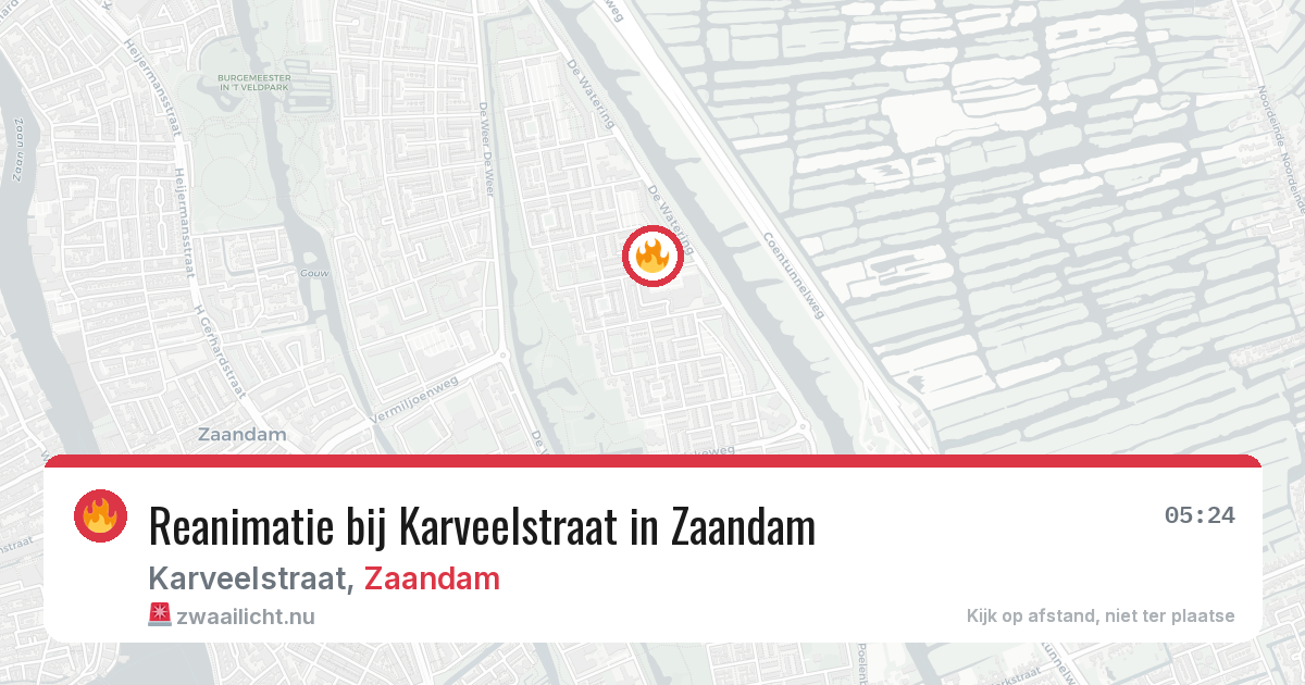 Reanimatie bij Karveelstraat in Zaandam — 8 jun 2026