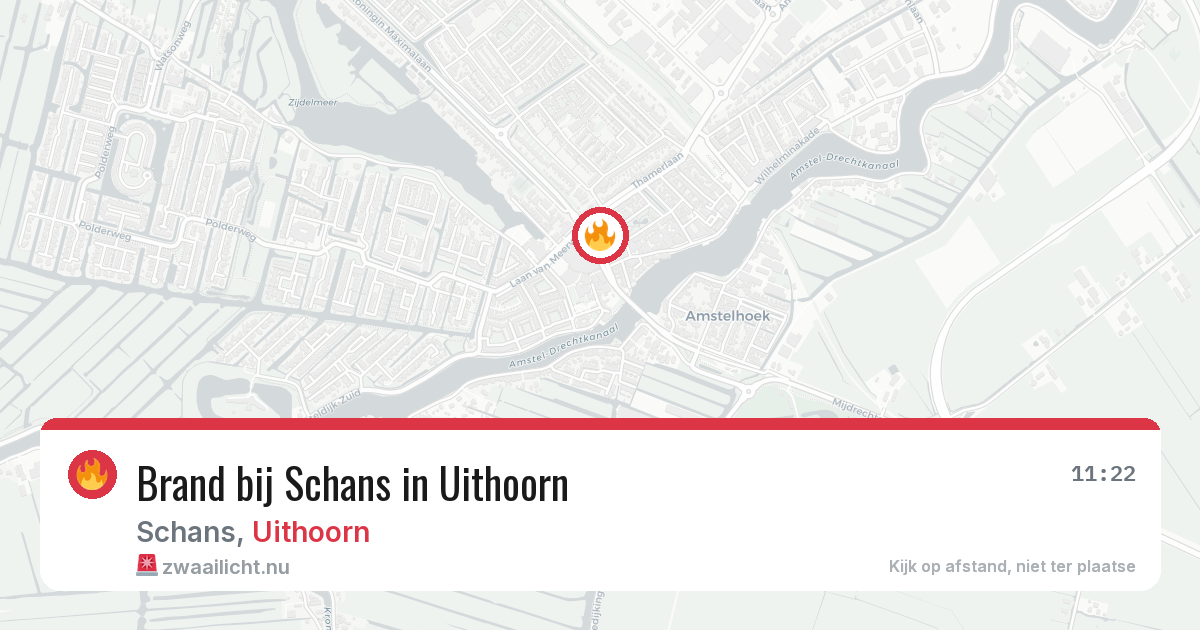 Brand bij Schans in Uithoorn — 29 mei 2026