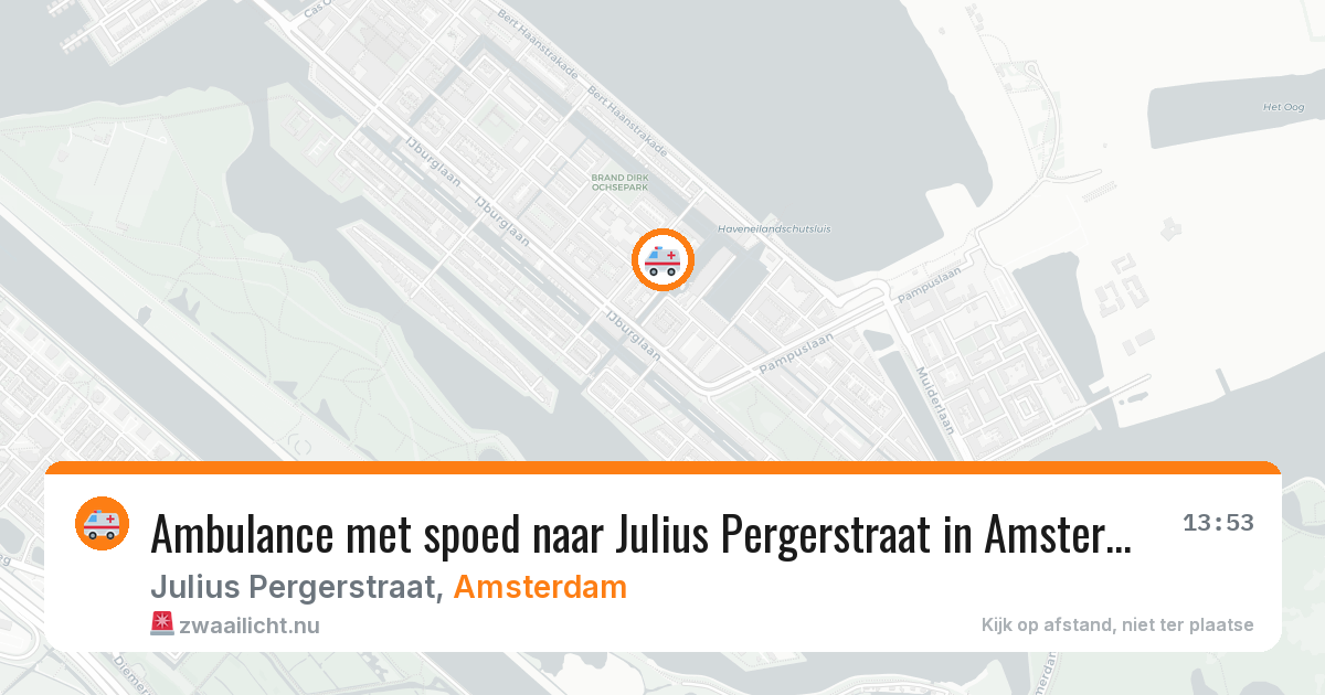 Ambulance met spoed naar Julius Pergerstraat in Amsterdam — 16 jul 2026