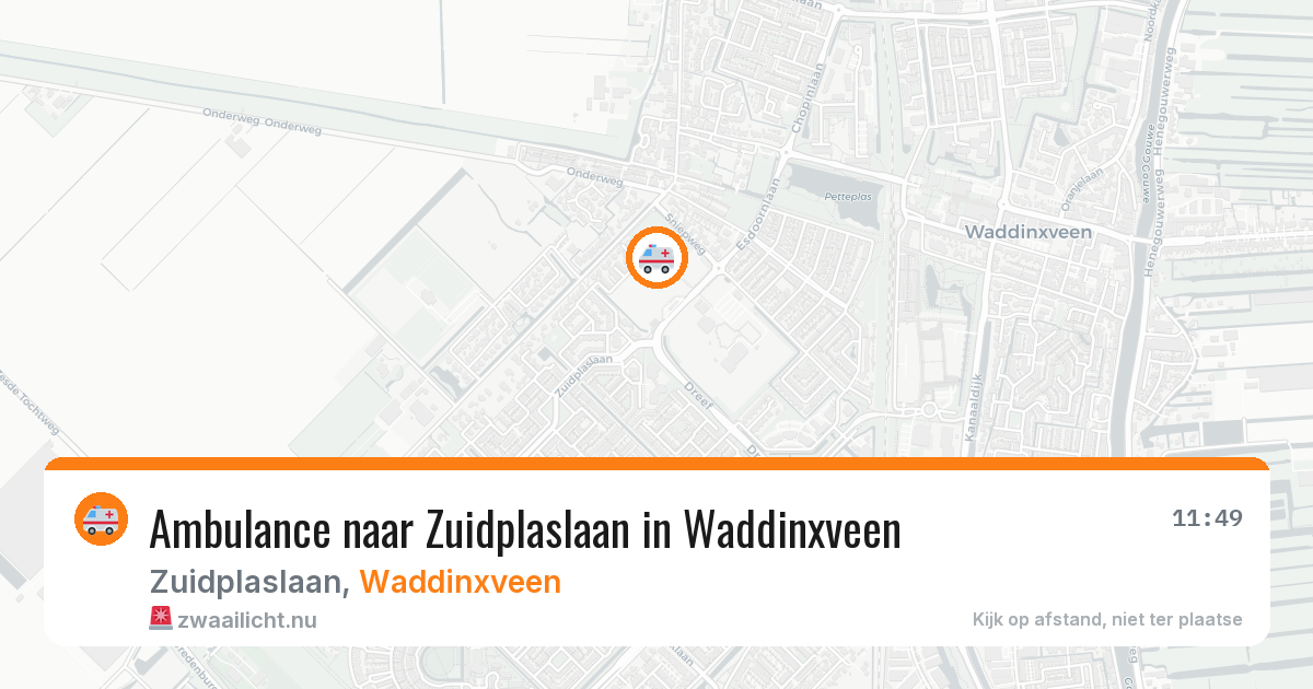 Ambulance naar Zuidplaslaan in Waddinxveen — 9 mrt 2026