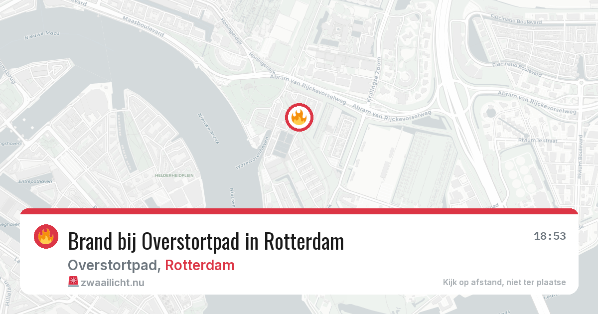 Brand bij Overstortpad in Rotterdam — 21 apr 2026