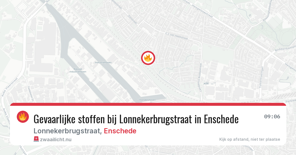 Gevaarlijke stoffen bij Lonnekerbrugstraat in Enschede — 14 apr 2026