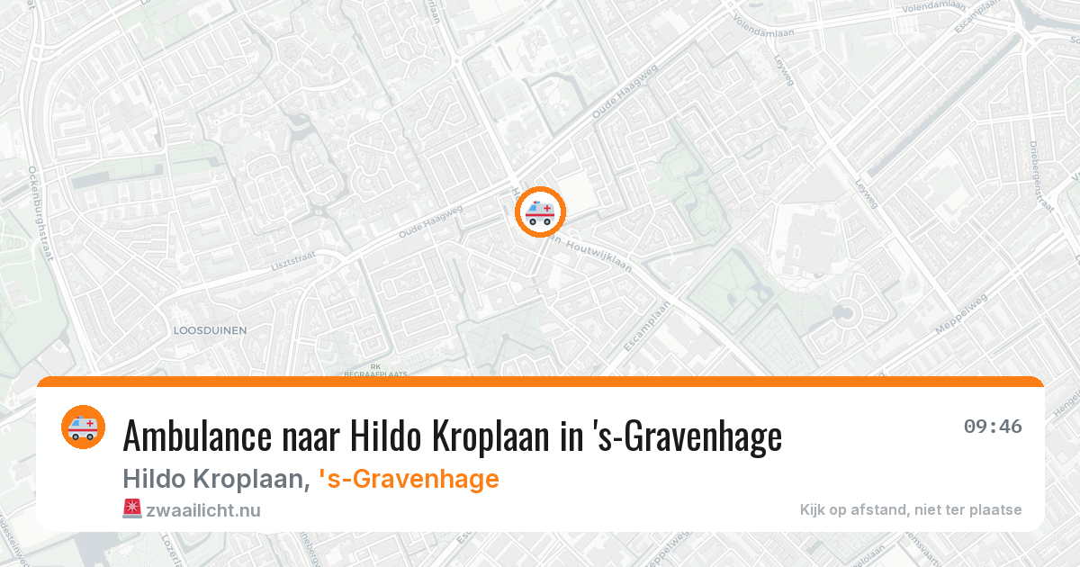 Ambulance naar Hildo Kroplaan in 's-Gravenhage — 1 jun 2026