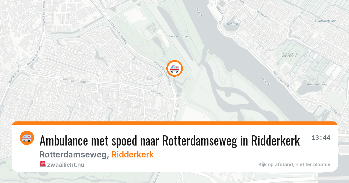 Ambulance met spoed naar Rotterdamseweg in Ridderkerk — 14 jul 2026