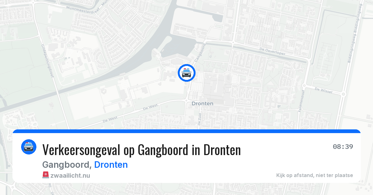 Verkeersongeval op Gangboord in Dronten — 25 mrt 2026