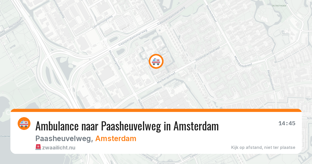Ambulance naar Paasheuvelweg in Amsterdam — 25 mrt 2026