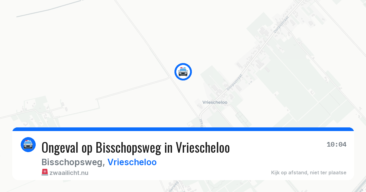 Ongeval op Bisschopsweg in Vriescheloo — 6 jul 2026