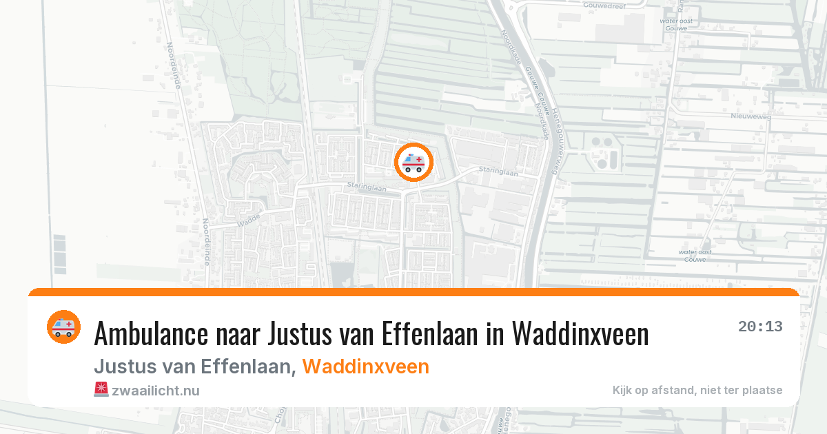Ambulance naar Justus van Effenlaan in Waddinxveen — 20 jul 2026