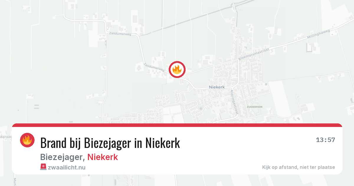 Brand bij Biezejager in Niekerk — 10 mei 2026