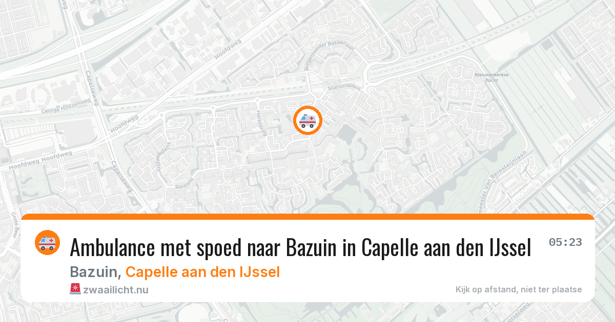 Ambulance met spoed naar Bazuin in Capelle aan den IJssel — 20 mei 2026