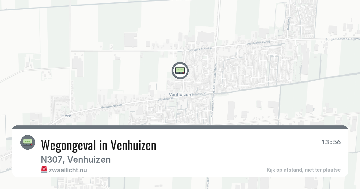 Wegongeval in Venhuizen — 7 mrt 2026