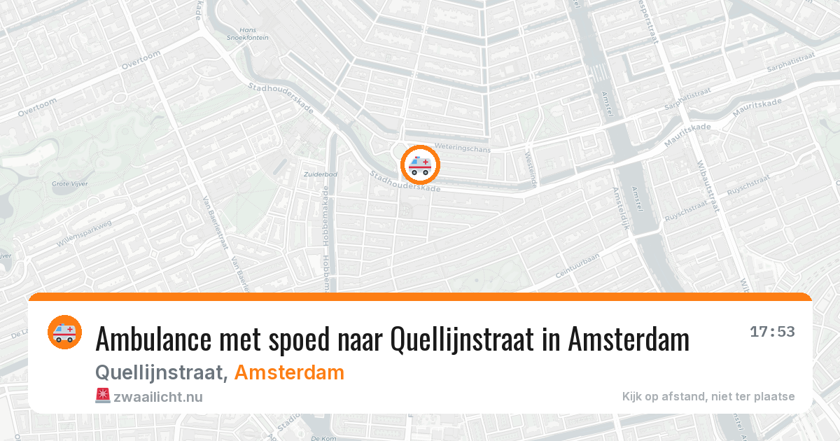 Ambulance met spoed naar Quellijnstraat in Amsterdam — 1 jun 2026