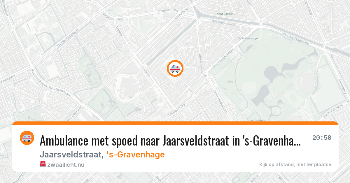 Ambulance met spoed naar Jaarsveldstraat in 's-Gravenhage — 13 jul 2026
