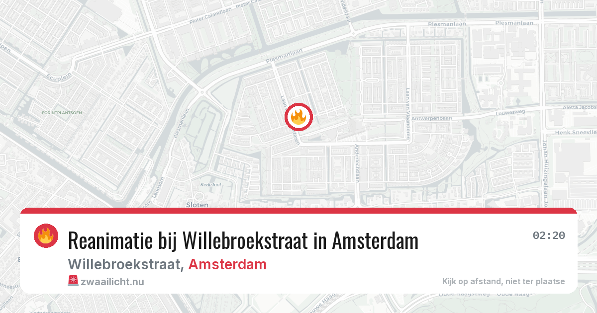 Reanimatie bij Willebroekstraat in Amsterdam — 10 mrt 2026