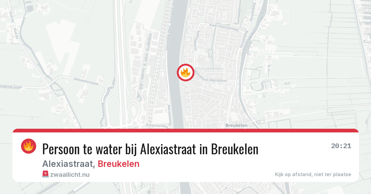 Persoon te water bij Alexiastraat in Breukelen — 22 jul 2026
