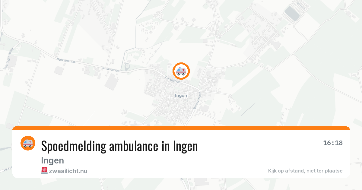 Spoedmelding ambulance in Ingen — 28 mei 2026