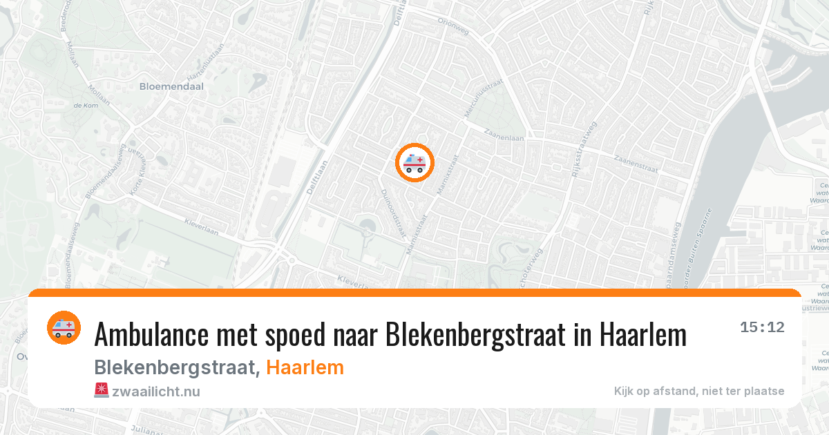 Ambulance met spoed naar Blekenbergstraat in Haarlem — 20 jul 2026