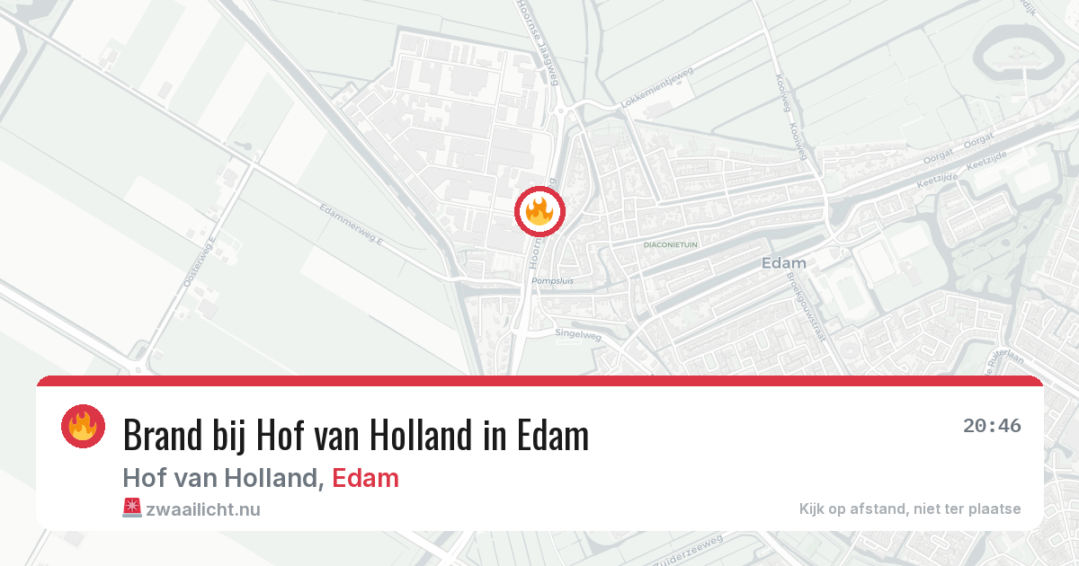 Brand bij Hof van Holland in Edam — 24 mei 2026
