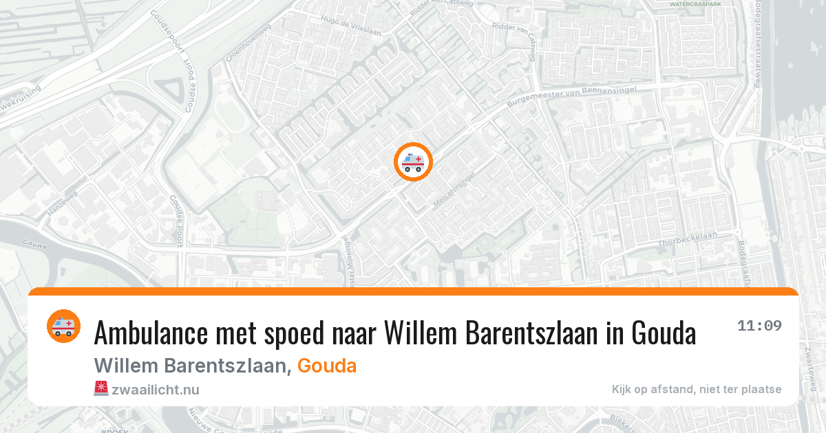 Ambulance met spoed naar Willem Barentszlaan in Gouda — 20 mrt 2026