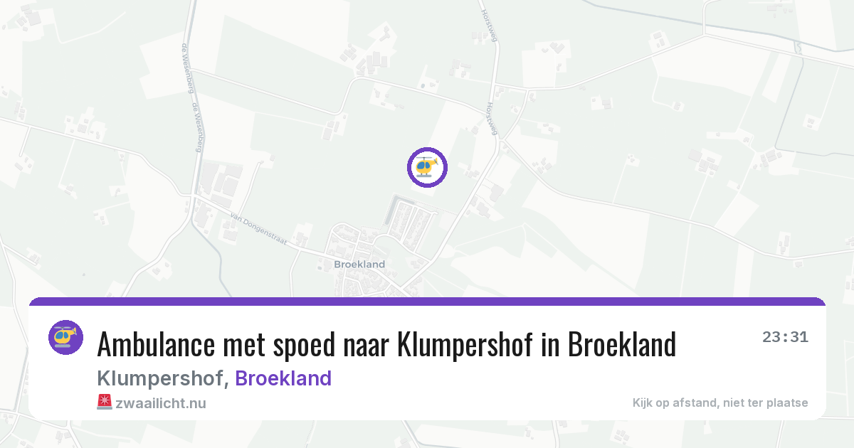 Ambulance met spoed naar Klumpershof in Broekland — 10 jul 2026