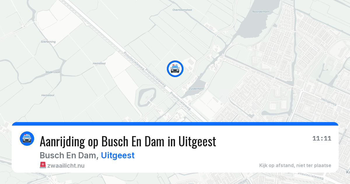 Aanrijding op Busch En Dam in Uitgeest — 16 jul 2026