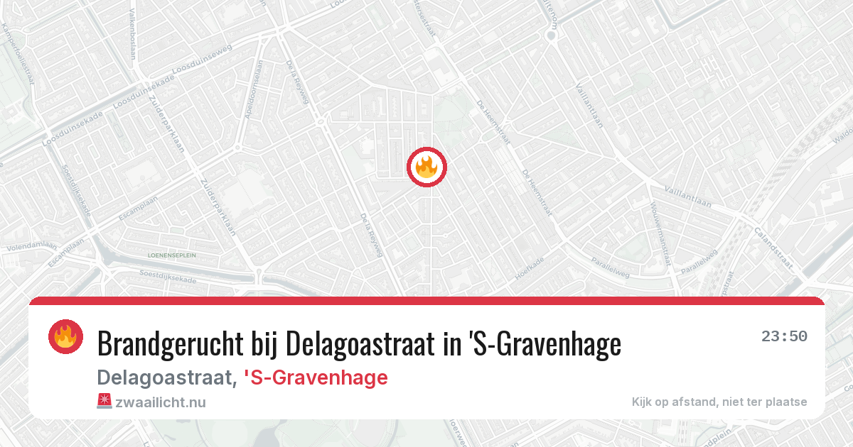 Brandgerucht bij Delagoastraat in 'S-Gravenhage — 18 jul 2026