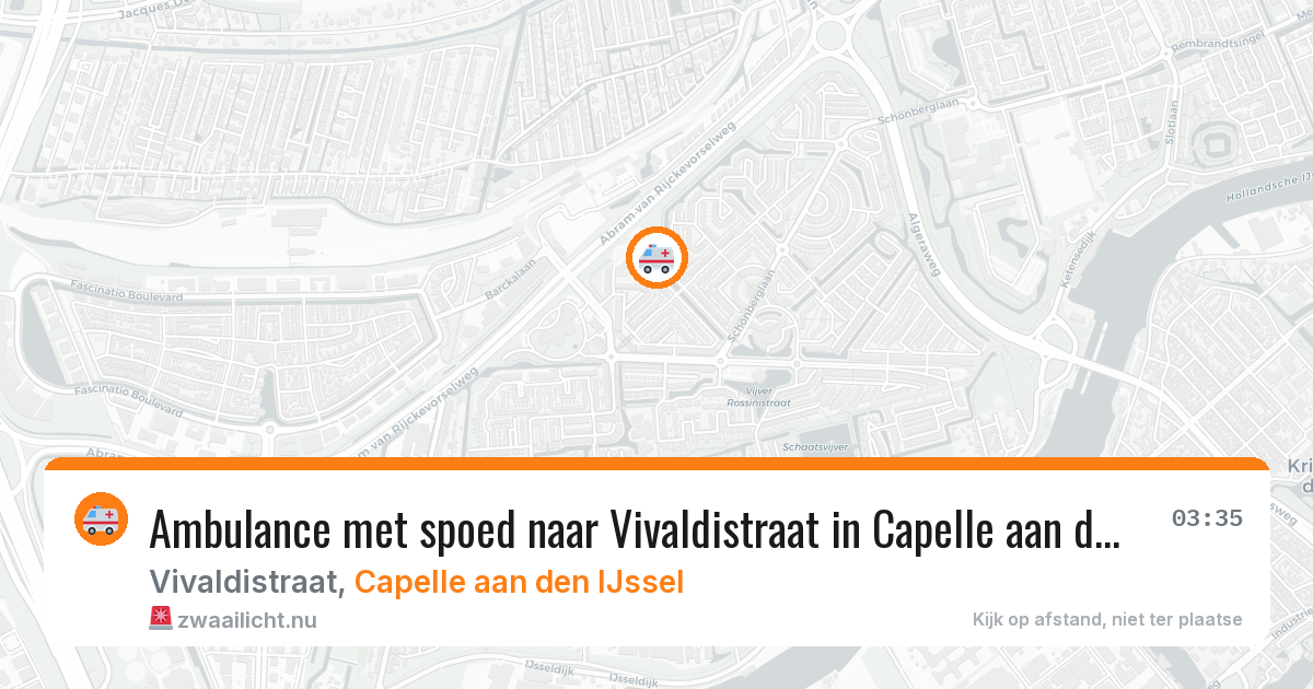 Ambulance met spoed naar Vivaldistraat in Capelle aan den IJssel — 25 jul 2026