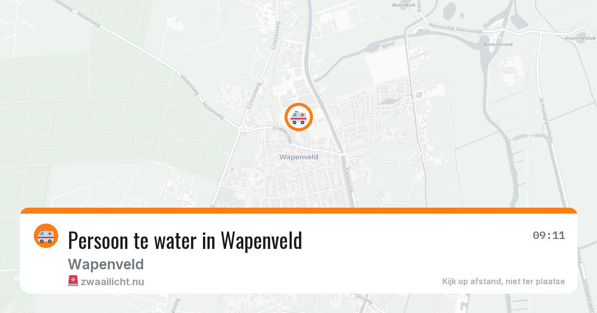 Persoon te water in Wapenveld — 12 apr 2026