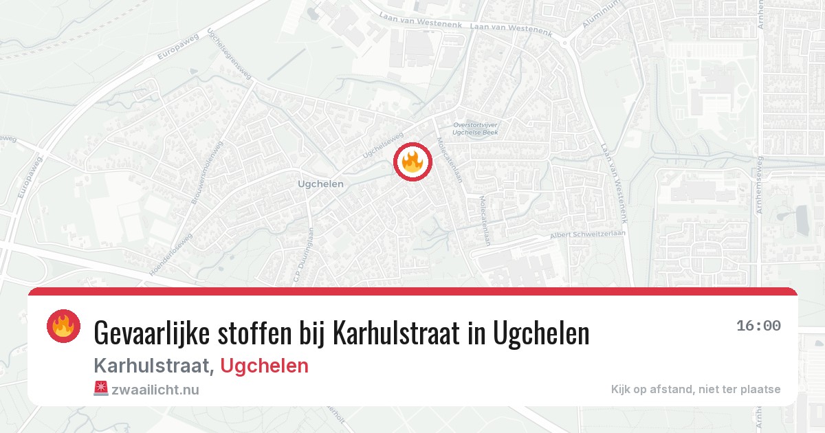 Gevaarlijke stoffen bij Karhulstraat in Ugchelen — 18 jul 2026