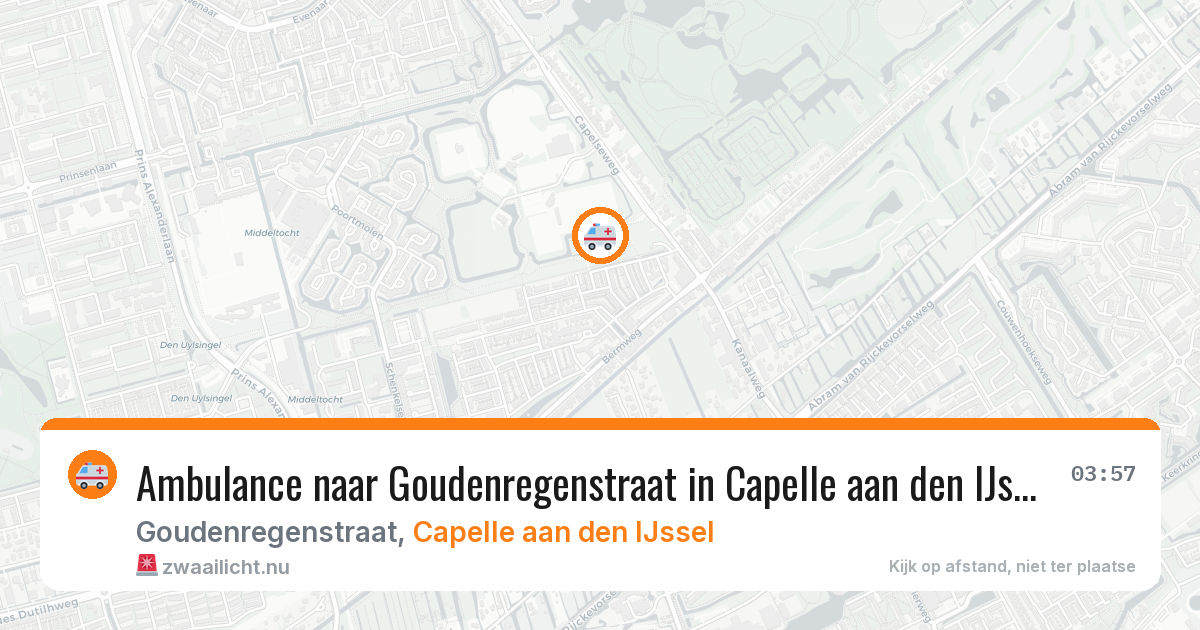 Ambulance naar Goudenregenstraat in Capelle aan den IJssel — 17 jul 2026
