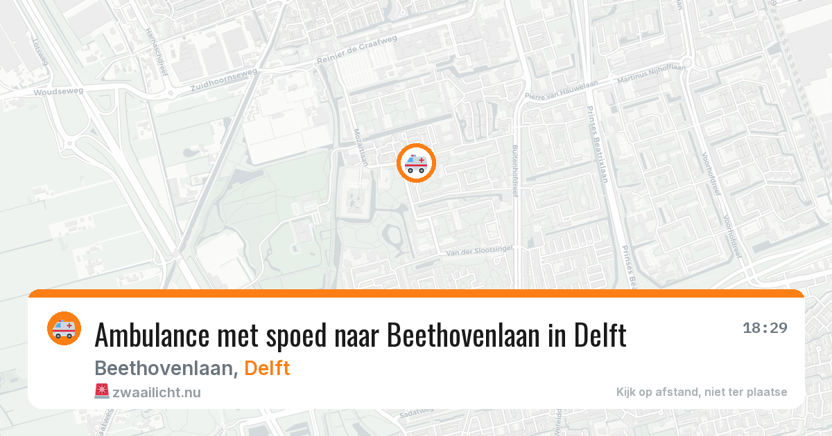 Ambulance met spoed naar Beethovenlaan in Delft — 6 mei 2026