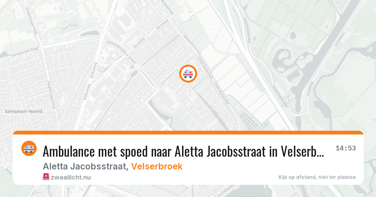 Ambulance met spoed naar Aletta Jacobsstraat in Velserbroek — 20 mrt 2026