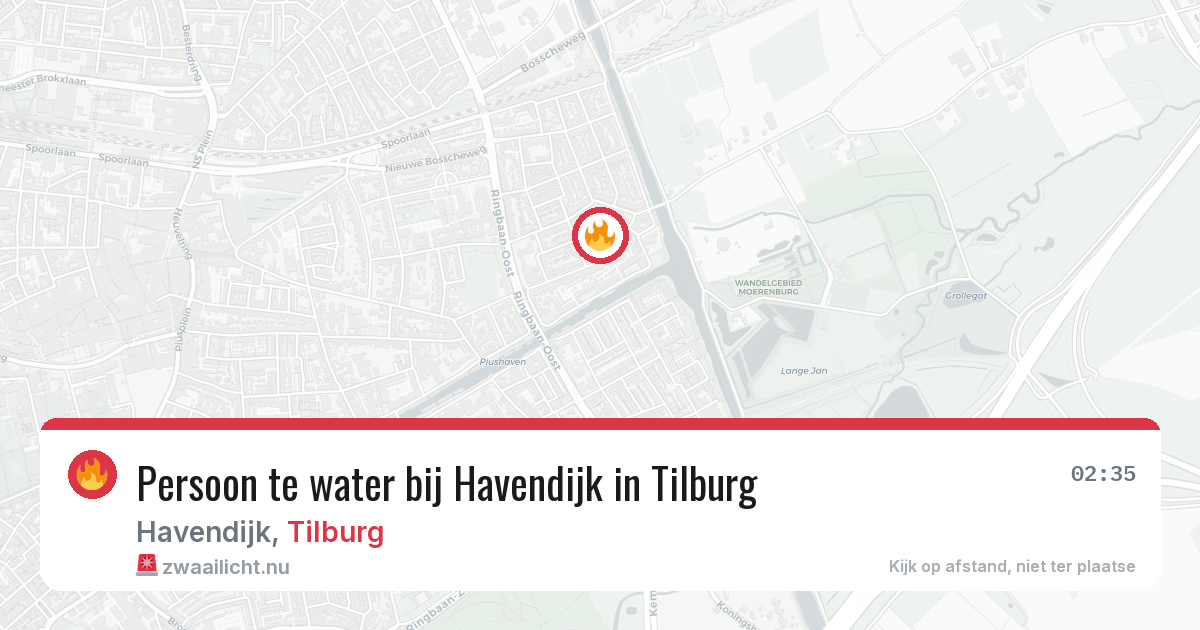 Persoon te water bij Havendijk in Tilburg — 25 mei 2026