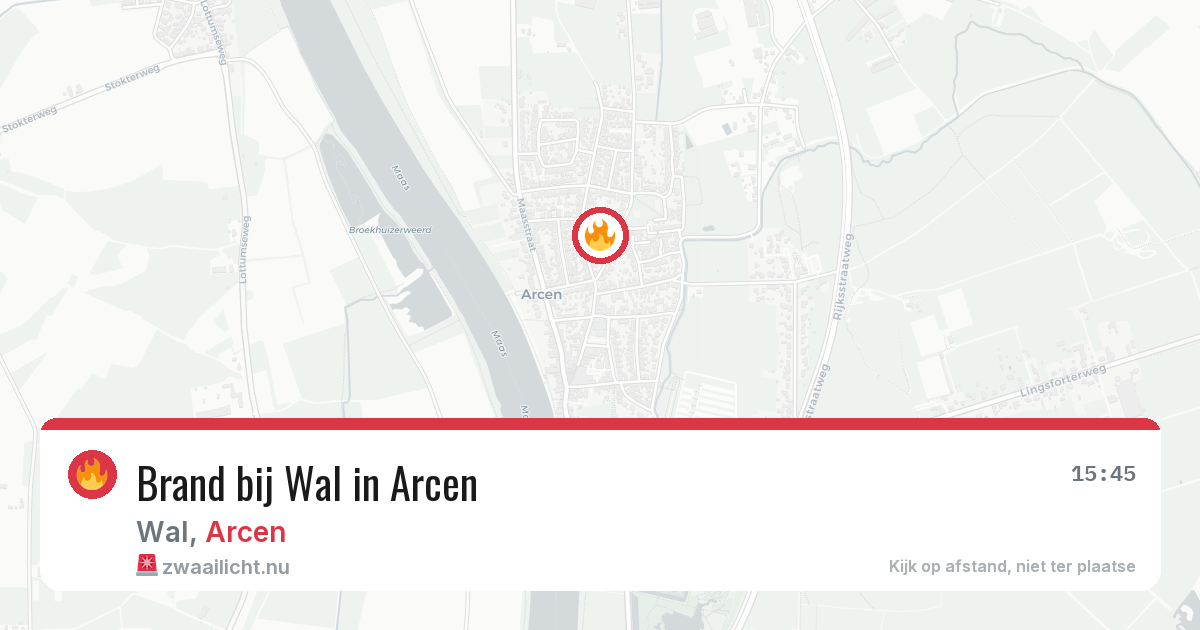 Brand bij Wal in Arcen — 14 jul 2026