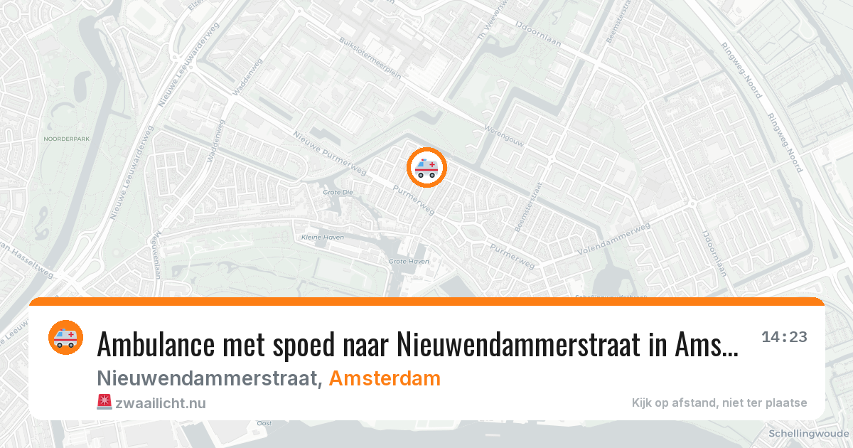 Ambulance met spoed naar Nieuwendammerstraat in Amsterdam — 4 jul 2026