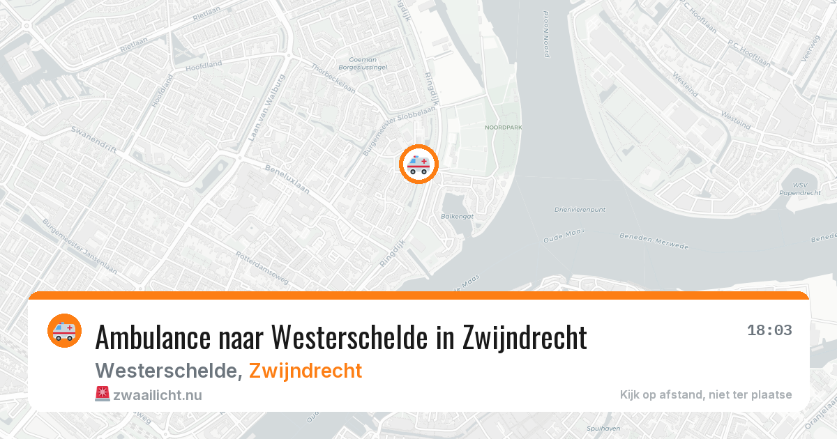 Ambulance naar Westerschelde in Zwijndrecht — 28 mrt 2026
