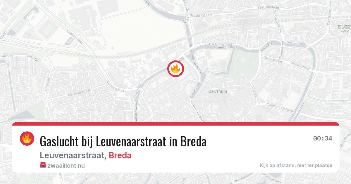 Gaslucht bij Leuvenaarstraat in Breda — 12 mrt 2026