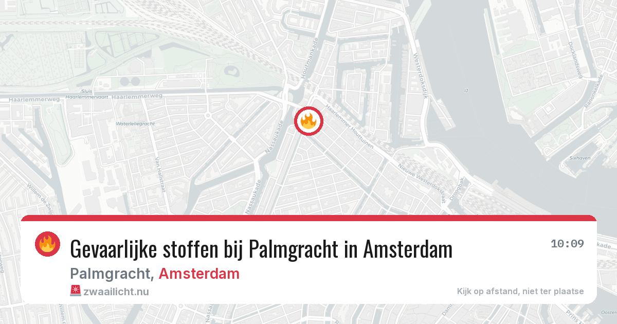 Gevaarlijke stoffen bij Palmgracht in Amsterdam — 20 mrt 2026