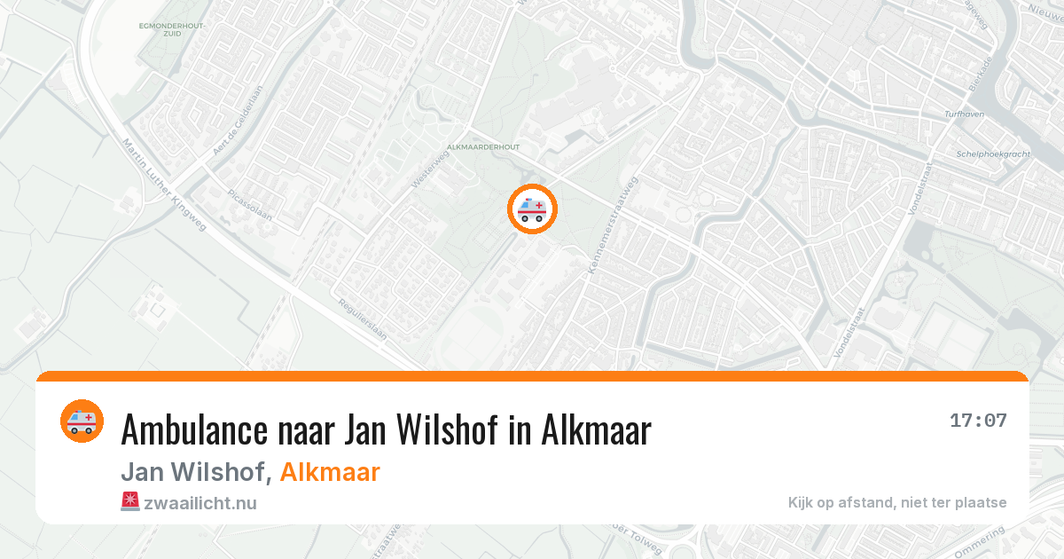 Ambulance naar Jan Wilshof in Alkmaar — 14 jul 2026