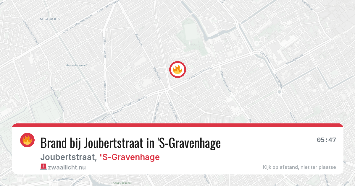 Brand bij Joubertstraat in 'S-Gravenhage — 13 jul 2026