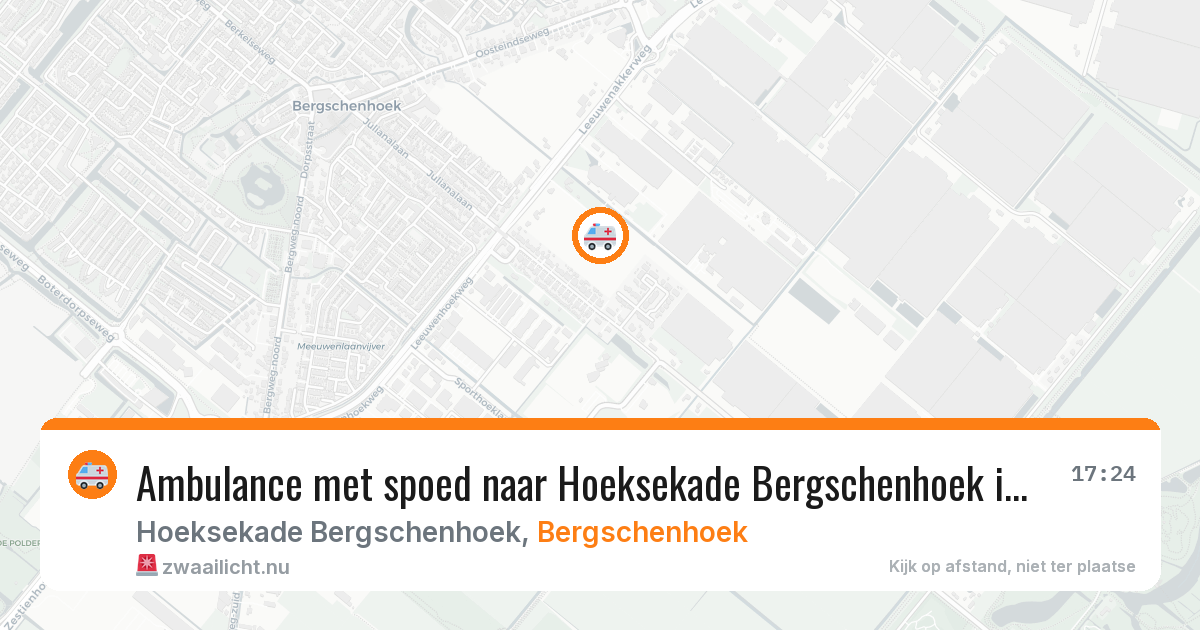 Ambulance met spoed naar Hoeksekade Bergschenhoek in Bergschenhoek — 25 mei 2026