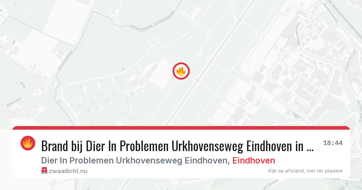 Brand bij Dier In Problemen Urkhovenseweg Eindhoven in Eindhoven — 21 mrt 2026
