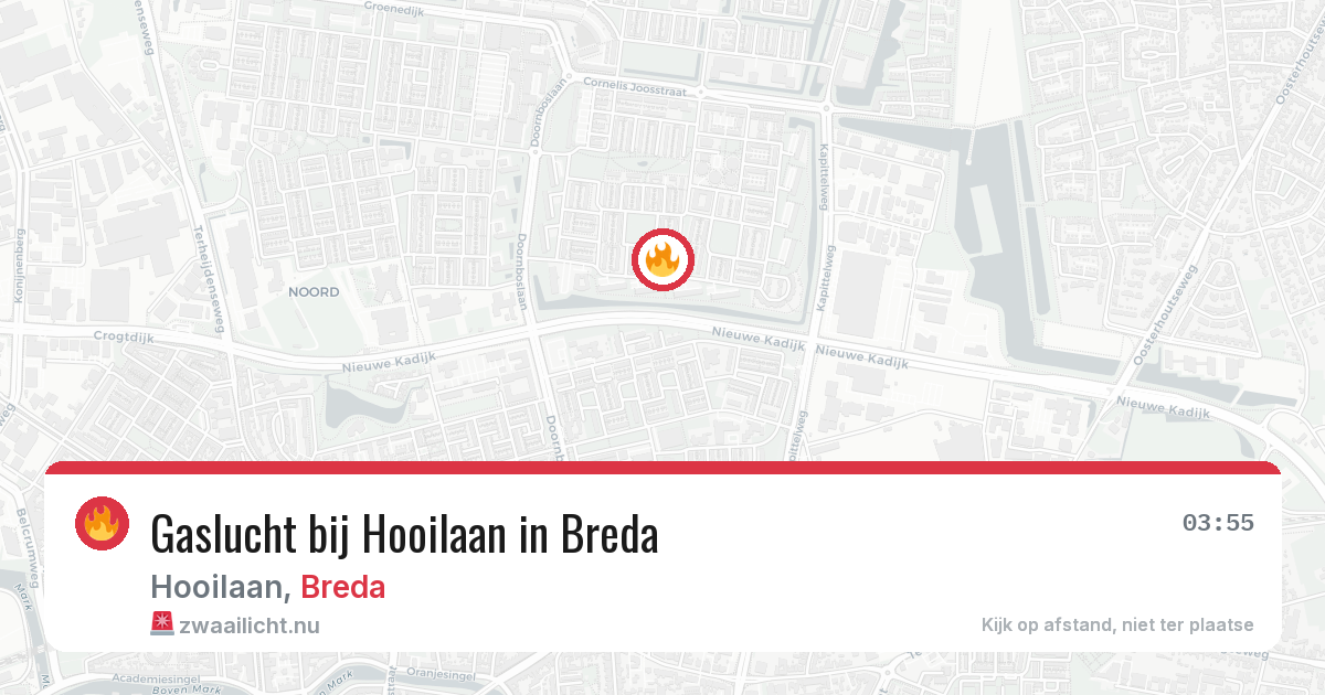 Gaslucht bij Hooilaan in Breda — 7 mei 2026