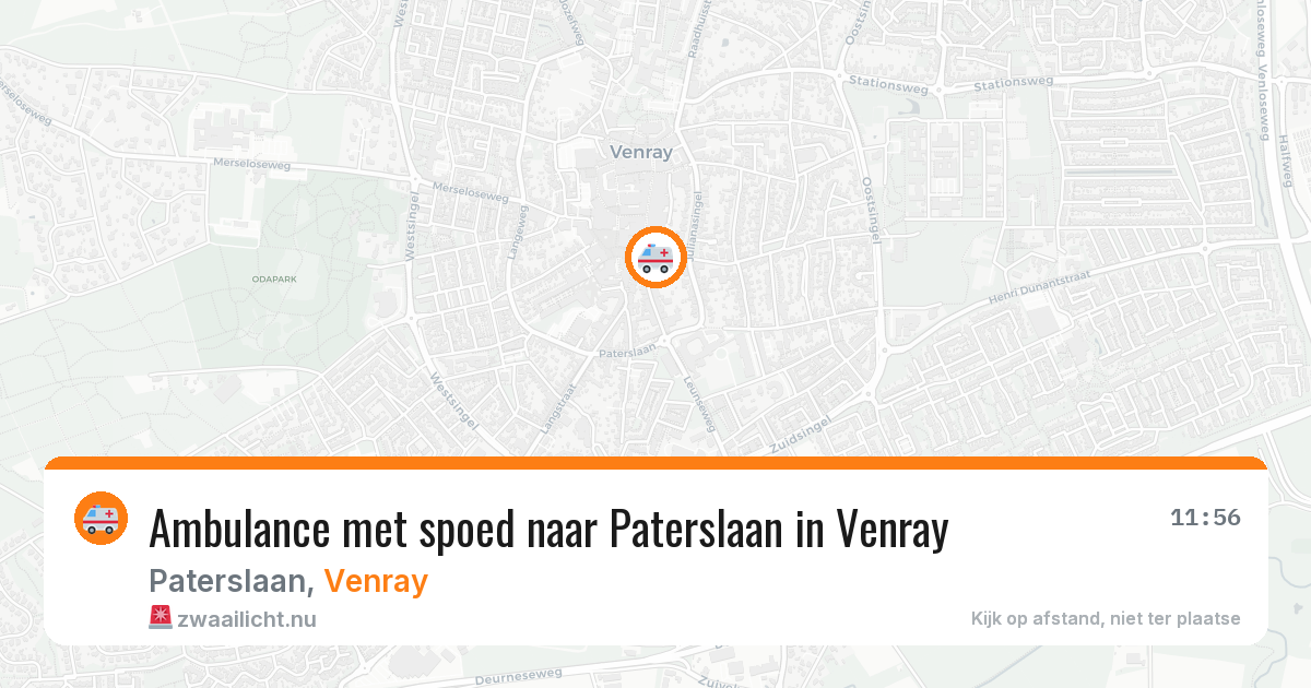 Ambulance met spoed naar Paterslaan in Venray — 14 jul 2026