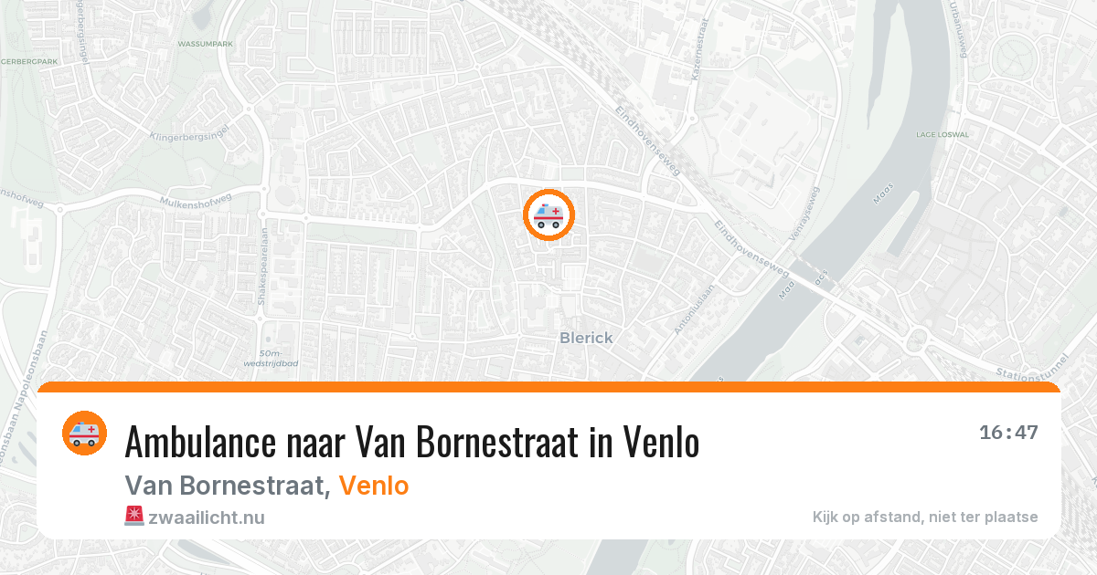 Ambulance naar Van Bornestraat in Venlo — 10 jul 2026