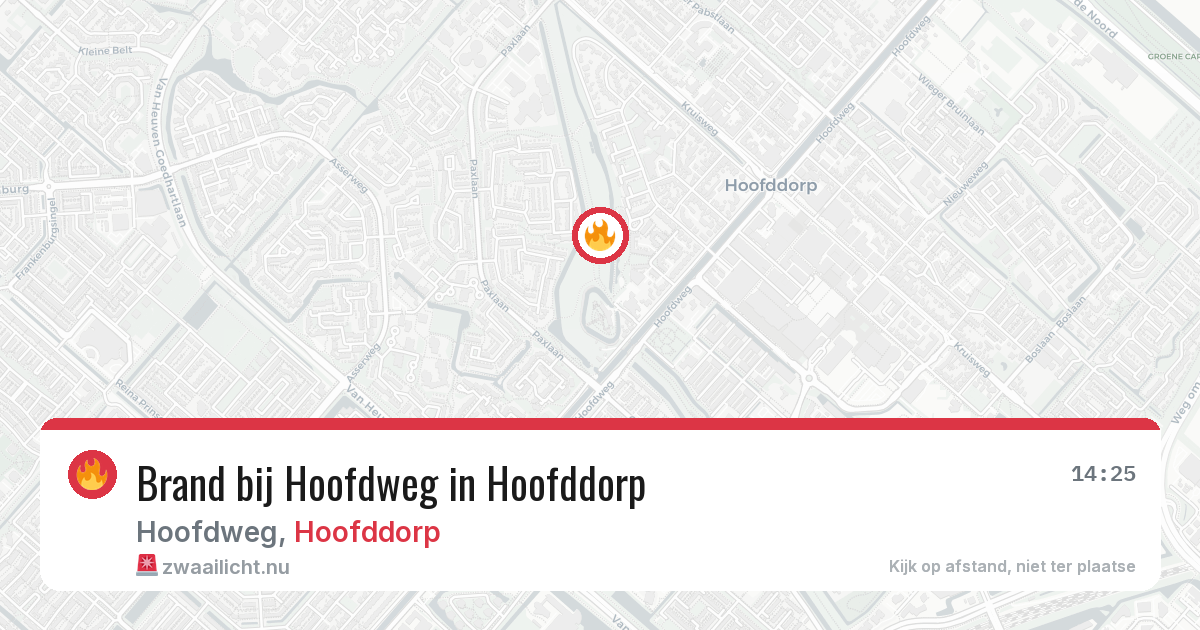 Brand bij Hoofdweg in Hoofddorp — 16 jul 2026