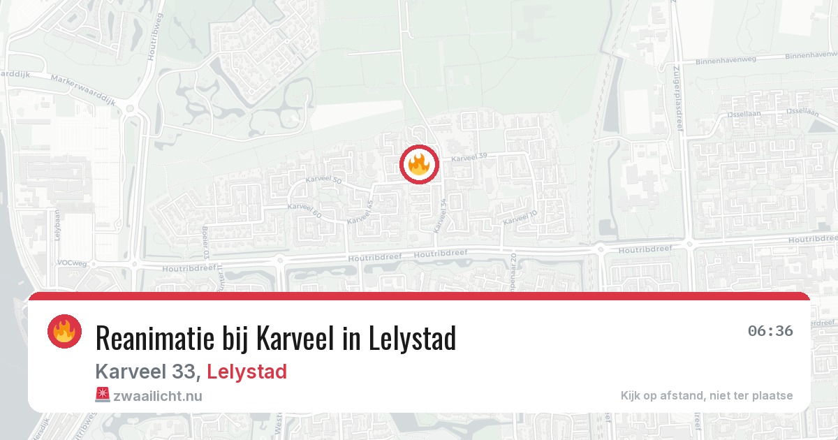 Reanimatie bij Karveel in Lelystad — 6 jun 2026