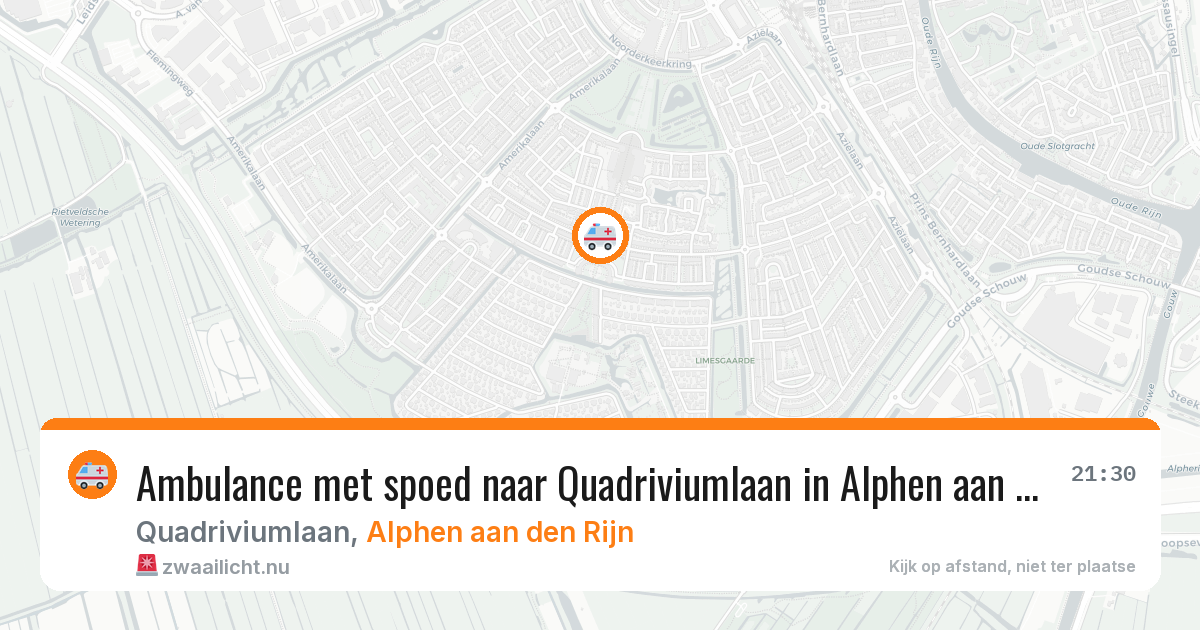 Ambulance met spoed naar Quadriviumlaan in Alphen aan den Rijn — 10 jul 2026