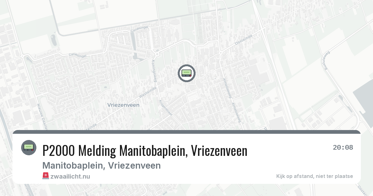 P2000 Melding Manitobaplein, Vriezenveen — 16 jul 2026