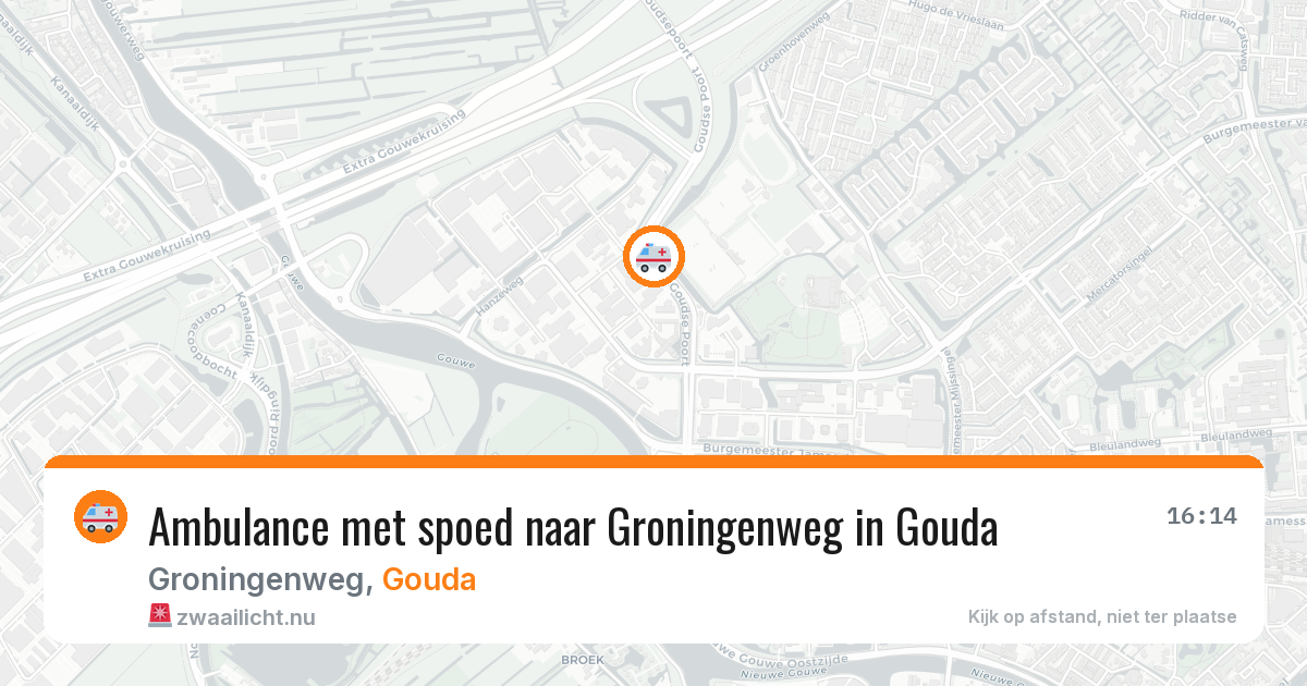 Ambulance met spoed naar Groningenweg in Gouda — 9 jul 2026